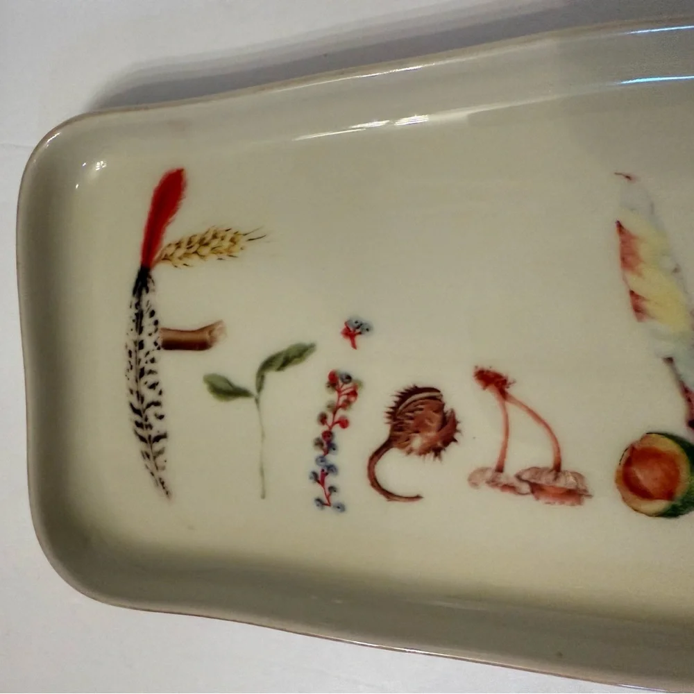 JULISKA FOREST WALK FRIENDSHIP TRAY SERVEWARE PORTUGAL CREAM RECTANGLE 10.5”